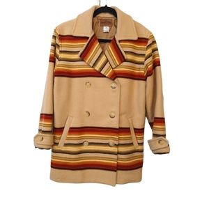 Pendleton Multicolor Striped Pea Coat